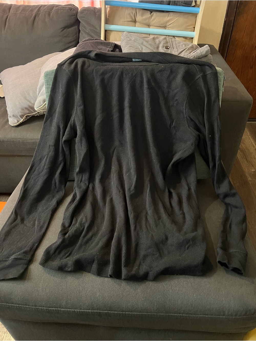 Kids Black Long Sleeve Thermal Shirt